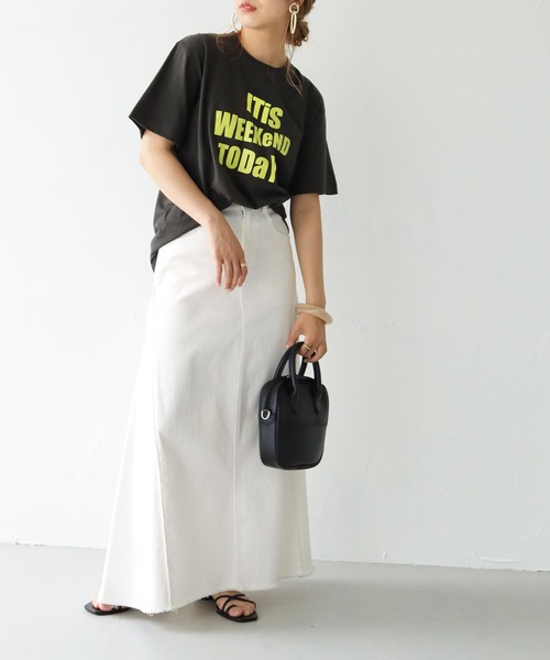 HER CLOSET（ハークローゼット）の「【shemoshelly】5.6オンスWeekendロゴTシャツ　新色追加（Tシャツ/カットソー・レディース・ホワイト/チャコールグレー/ブラック/ピンク/ネイビー/ホワイト系その他/ホワイト系その他2/ホワイト系その他3・S/M/L）」の16枚目の写真