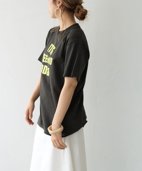 HER CLOSET（ハークローゼット）の「【shemoshelly】5.6オンスWeekendロゴTシャツ　新色追加（Tシャツ/カットソー・レディース・ホワイト/チャコールグレー/ブラック/ピンク/ネイビー/ホワイト系その他/ホワイト系その他2/ホワイト系その他3・S/M/L）」の20枚目の写真