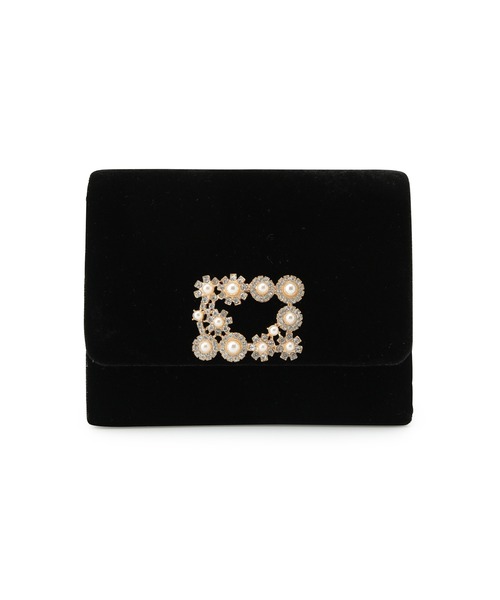 ROPE' PICNIC(ロペピクニック)の「ビジューベロアクラッチ&ショルダーバッグ(クラッチバッグ・レディース・ライトグレー/ブラック・FREE)」の5枚目の写真