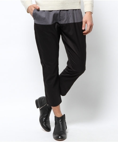 WHO'S WHO gallery（フーズフーギャラリー）の「【GIGGER】配色リブスラックス（その他パンツ・メンズ・ネイビー/グレー・MEDIUM/LARGE/SMALL）」の2枚目の写真