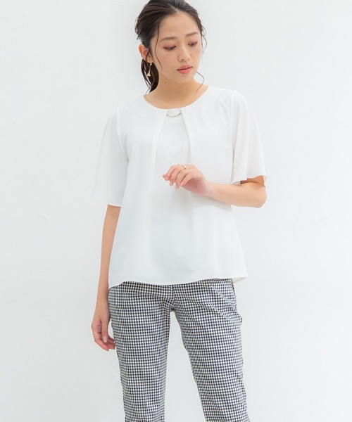 Honeys（ハニーズ）の「メタルパーツ付ブラウス（シャツ/ブラウス・レディース・モカ/グリーン/ピンク系その他/ダークブルー/ネイビー/ホワイト・M/S/LL/L）」の10枚目の写真