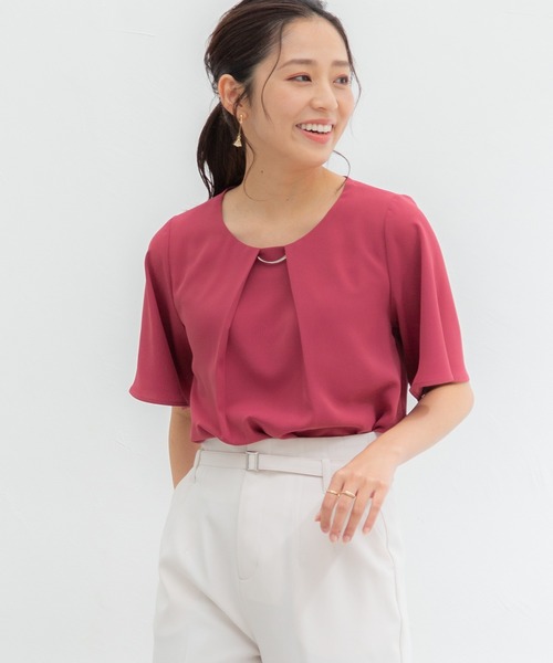 Honeys（ハニーズ）の「メタルパーツ付ブラウス（シャツ/ブラウス・レディース・モカ/グリーン/ピンク系その他/ダークブルー/ネイビー/ホワイト・M/S/LL/L）」の21枚目の写真