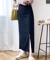 【mily bilet】スリット入りハイウエストIラインスカート