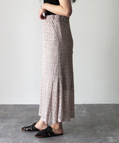 Riberry（リベリー）の「レースマーメイドスカート（スカート・レディース・ブラック/オフホワイト/イエロー/グリーン/グレイッシュベージュ・MEDIUM）」の18枚目の写真