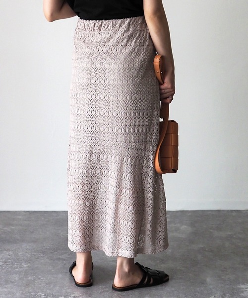 Riberry（リベリー）の「レースマーメイドスカート（スカート・レディース・ブラック/オフホワイト/イエロー/グリーン/グレイッシュベージュ・MEDIUM）」の19枚目の写真