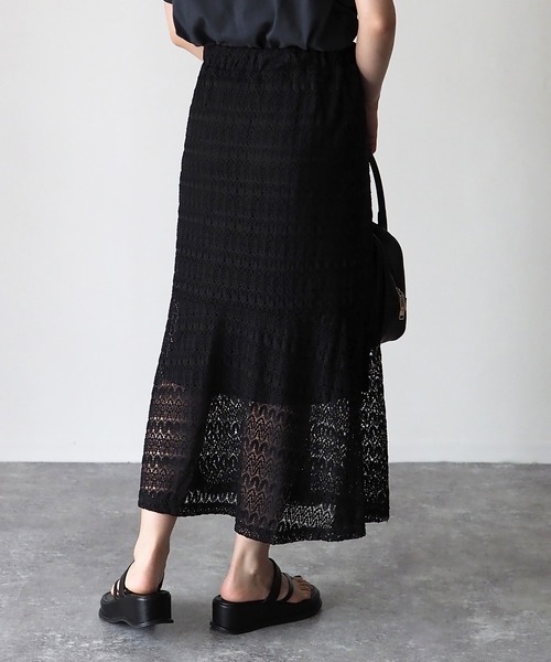 Riberry（リベリー）の「レースマーメイドスカート（スカート・レディース・ブラック/オフホワイト/イエロー/グリーン/グレイッシュベージュ・MEDIUM）」の9枚目の写真