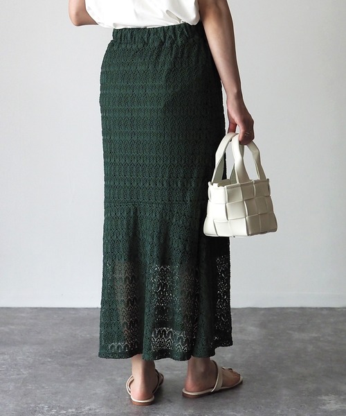 Riberry（リベリー）の「レースマーメイドスカート（スカート・レディース・ブラック/オフホワイト/イエロー/グリーン/グレイッシュベージュ・MEDIUM）」の13枚目の写真