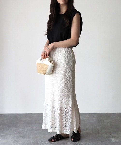 Riberry（リベリー）の「レースマーメイドスカート（スカート・レディース・ブラック/オフホワイト/イエロー/グリーン/グレイッシュベージュ・MEDIUM）」の15枚目の写真