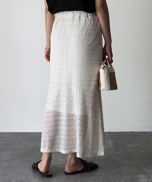 Riberry（リベリー）の「レースマーメイドスカート（スカート・レディース・ブラック/オフホワイト/イエロー/グリーン/グレイッシュベージュ・MEDIUM）」の21枚目の写真