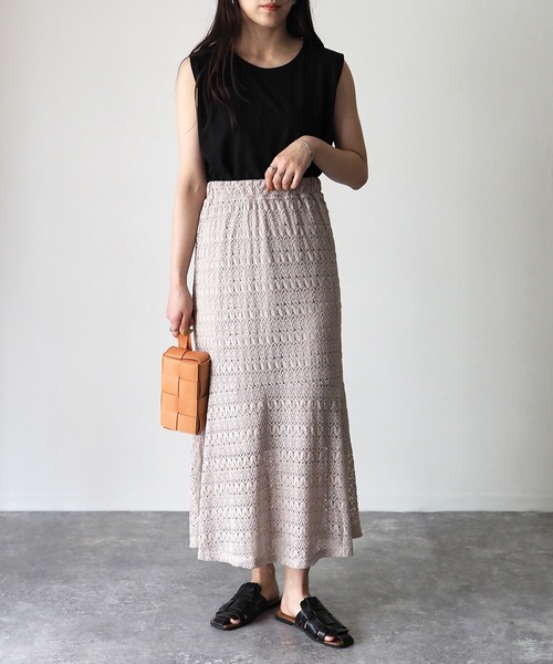 Riberry（リベリー）の「レースマーメイドスカート（スカート・レディース・ブラック/オフホワイト/イエロー/グリーン/グレイッシュベージュ・MEDIUM）」の17枚目の写真