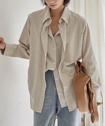 SETUP7 | 【SETUP7】レイヤードストライプシャツ オフィスカジュアル KNF(シャツ/ブラウス)