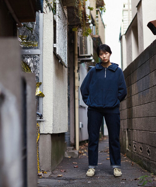 scair（スケアー）の「scair / half zip hoodie（スウェット・メンズ・ネイビー/レッド系その他7・2/4/3）」の3枚目の写真