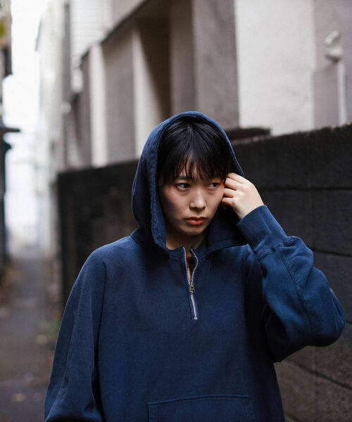 scair（スケアー）の「scair / half zip hoodie（スウェット・メンズ・ネイビー/レッド系その他7・2/4/3）」の4枚目の写真