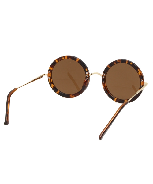 WEGO（ウィゴー）の「WEGO/ラウンドタイプサングラス（サングラス・メンズ・ブラウン系その他/ブラック・FREE）」の5枚目の写真