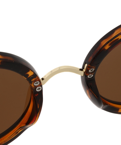 WEGO（ウィゴー）の「WEGO/ラウンドタイプサングラス（サングラス・メンズ・ブラウン系その他/ブラック・FREE）」の7枚目の写真