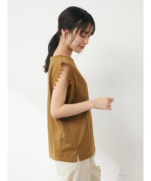 Green Parks(グリーンパークス)の「レースドッキング甘TEE(Tシャツ/カットソー・レディース・ブラック/ブラウン/オフホワイト/ブルーグリーン・FREE)」の17枚目の写真
