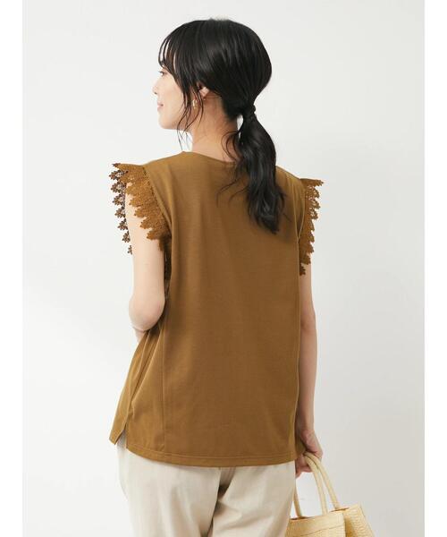 Green Parks(グリーンパークス)の「レースドッキング甘TEE(Tシャツ/カットソー・レディース・ブラック/ブラウン/オフホワイト/ブルーグリーン・FREE)」の18枚目の写真