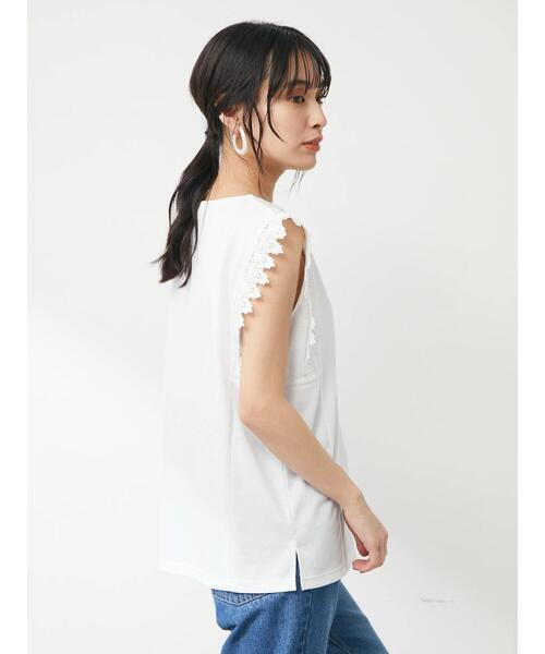 Green Parks(グリーンパークス)の「レースドッキング甘TEE(Tシャツ/カットソー・レディース・ブラック/ブラウン/オフホワイト/ブルーグリーン・FREE)」の20枚目の写真