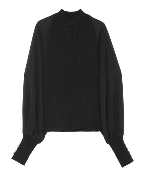 LAGUNAMOON（ラグナムーン）の「ラグランスリーブドッキングニットプルオーバー（ニット/セーター・レディース・ブラック/ミント/モカ・FREE）」の2枚目の写真