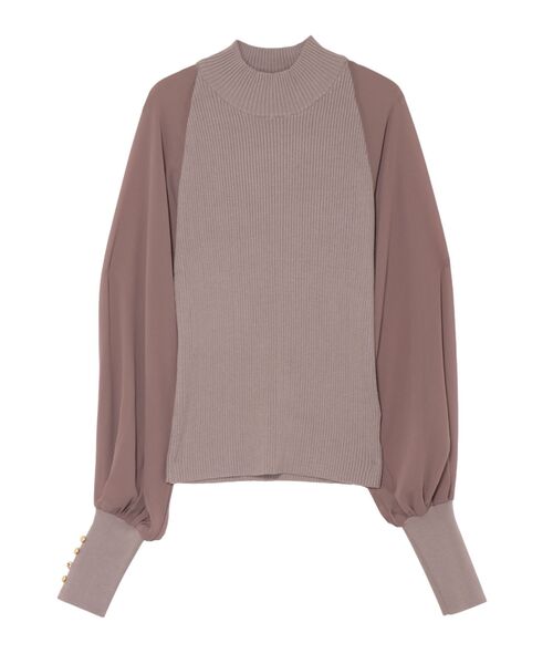 LAGUNAMOON（ラグナムーン）の「ラグランスリーブドッキングニットプルオーバー（ニット/セーター・レディース・ブラック/ミント/モカ・FREE）」の3枚目の写真