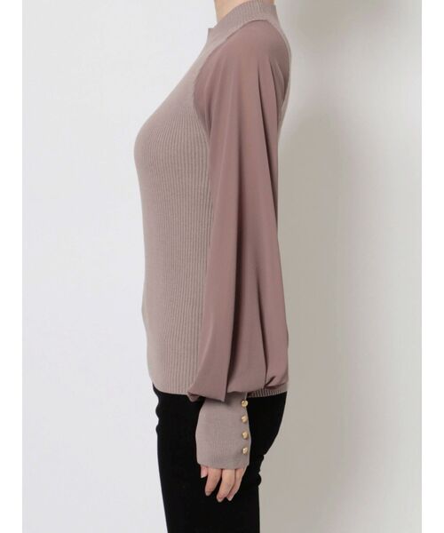 LAGUNAMOON（ラグナムーン）の「ラグランスリーブドッキングニットプルオーバー（ニット/セーター・レディース・ブラック/ミント/モカ・FREE）」の5枚目の写真