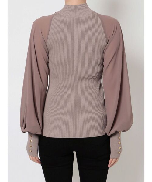 LAGUNAMOON（ラグナムーン）の「ラグランスリーブドッキングニットプルオーバー（ニット/セーター・レディース・ブラック/ミント/モカ・FREE）」の6枚目の写真