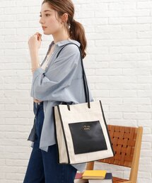 SHOO・LA・RUE | ストライプキャンバスポケットトート(トートバッグ)
