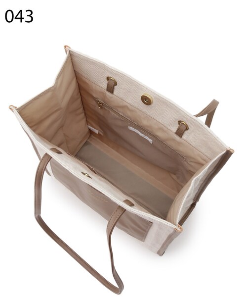 SHOO・LA・RUE（シューラルー）の「◆ストライプキャンバスポケットトート（トートバッグ・レディース・ブラック/ダークブラウン/サックスブルー・00）」の18枚目の写真