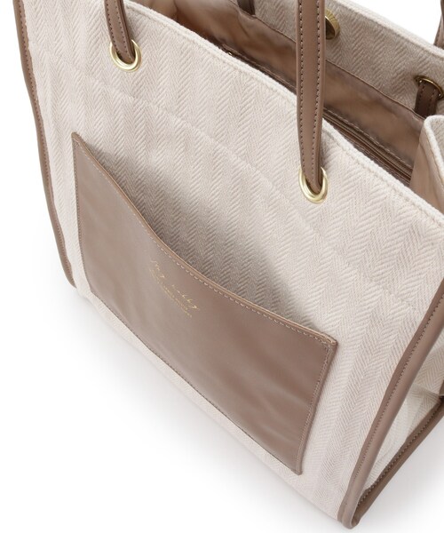 SHOO・LA・RUE（シューラルー）の「◆ストライプキャンバスポケットトート（トートバッグ・レディース・ブラック/ダークブラウン/サックスブルー・00）」の22枚目の写真