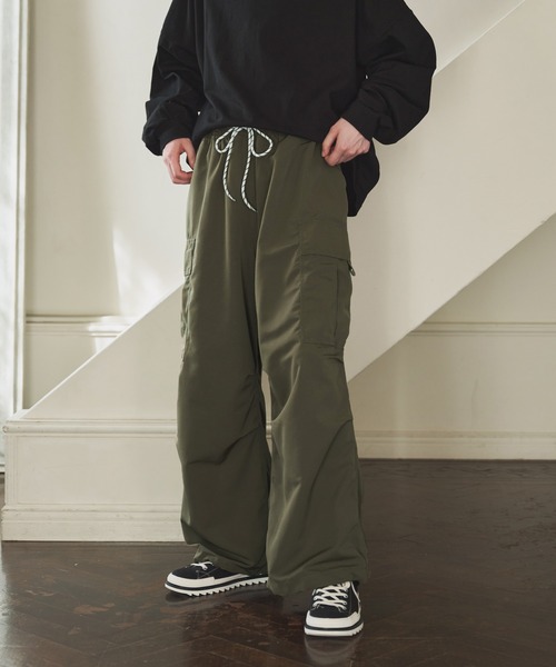ADAMASTE（アダマスト）の「ルーズワイドミリタリーカーゴパンツ（カーゴパンツ・メンズ・ブラック/カーキ・SMALL/MEDIUM/LARGE）」の8枚目の写真