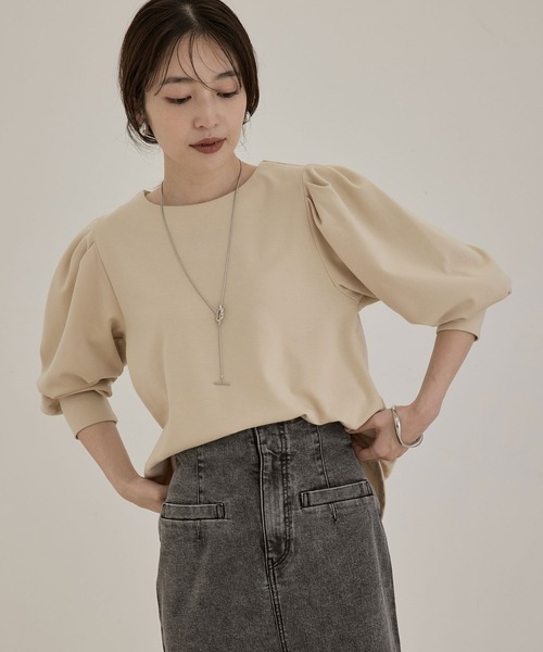 【洗える】ロングカフスポンチプルオーバー