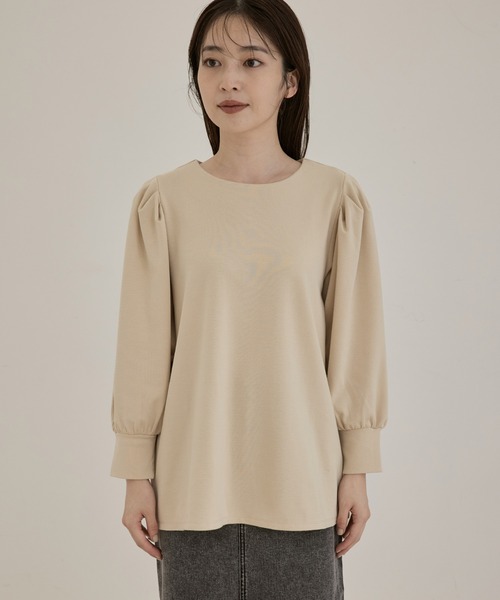 【洗える】ロングカフスポンチプルオーバー