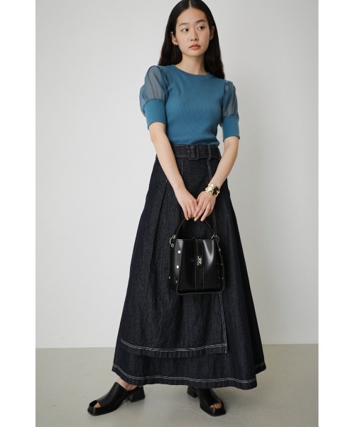 AZUL by moussy(アズールバイマウジー)の「STUDS SQUARE BAG/スタッズスクエアバッグ(ショルダーバッグ・レディース・ブラック/ダークグリーン・FREE)」の13枚目の写真