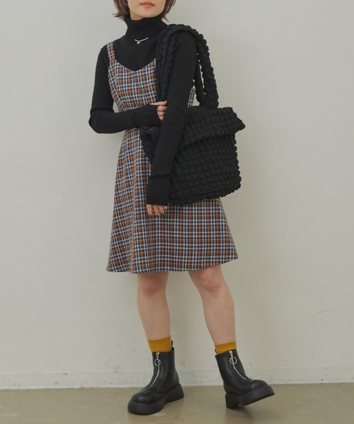 MERLOT（メルロー）の「カラーチェックジャンスカ（ジャンパースカート・レディース・ネイビー/グリーン・FREE）」の22枚目の写真