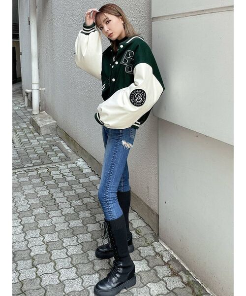 GYDA（ジェイダ）の「ハイウエスト ダブルBACKRIPPED デニムスキニーパンツ（デニムパンツ・レディース・ブルー/インディゴブルー・X-SMALL/SMALL/MEDIUM）」の10枚目の写真