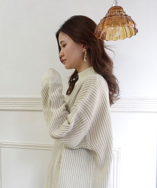 CORNERS（コーナーズ）の「ストライプ柄ジャガードニットプルオーバー