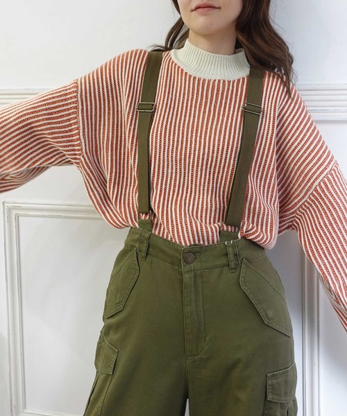 CORNERS（コーナーズ）の「ストライプ柄ジャガードニットプルオーバー