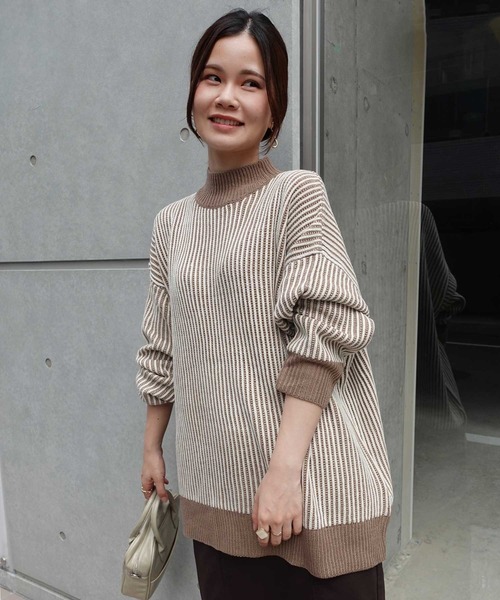 CORNERS（コーナーズ）の「ストライプ柄ジャガードニットプルオーバー