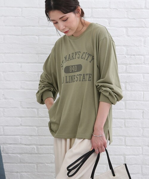 SHOO・LA・RUE(シューラルー)の「◆【シンプルで着回しが効く!】アソートプリントロンT(Tシャツ/カットソー・レディース・ホワイト系その他4/ホワイト系その他5/ベージュ系その他2/ベージュ系その他4/ブラック系3/オリーブ系・02/03)」の6枚目の写真