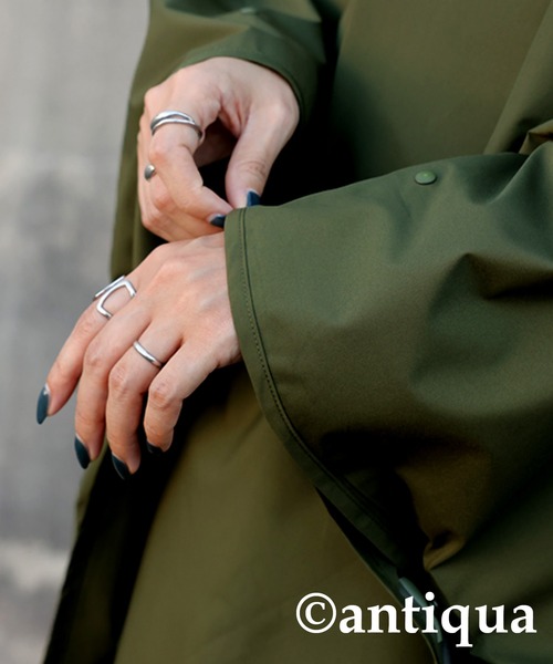 antiqua（アンティカ）の「撥水ポケットダブルポンチョ（ポンチョ・レディース・カーキ/ブラック・FREE）」の16枚目の写真