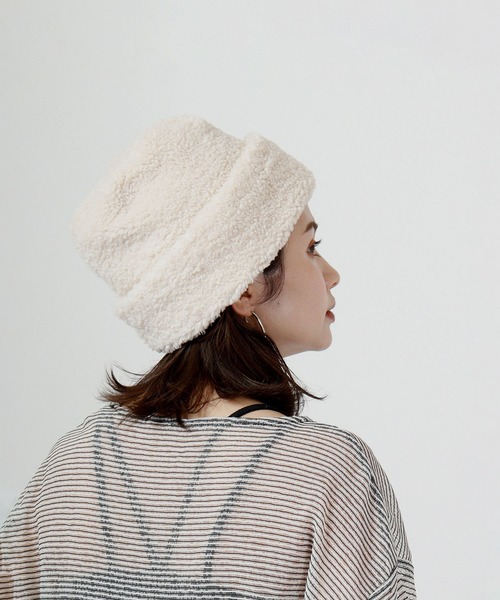 Sense of Grace（センスオブグレース）の「BIG BOA WATCH ビッグシルエット ボア ワッチ（ニットキャップ/ビーニー・レディース・ベージュ/ブラウン/アイボリー/ブラック・FREE）」の2枚目の写真