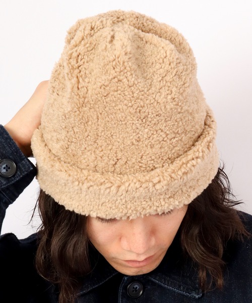 Sense of Grace（センスオブグレース）の「BIG BOA WATCH ビッグシルエット ボア ワッチ（ニットキャップ/ビーニー・レディース・ベージュ/ブラウン/アイボリー/ブラック・FREE）」の15枚目の写真