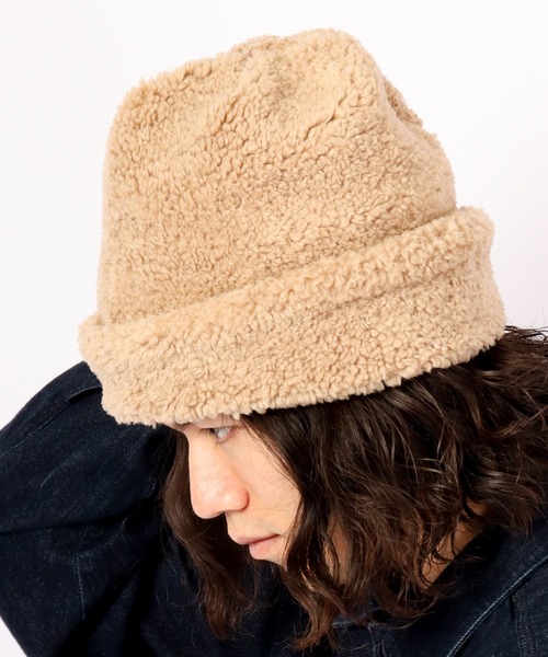 Sense of Grace（センスオブグレース）の「BIG BOA WATCH ビッグシルエット ボア ワッチ（ニットキャップ/ビーニー・レディース・ベージュ/ブラウン/アイボリー/ブラック・FREE）」の16枚目の写真