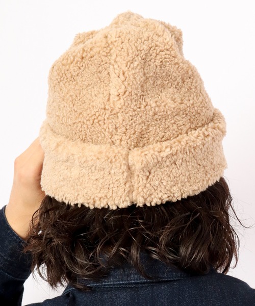 Sense of Grace（センスオブグレース）の「BIG BOA WATCH ビッグシルエット ボア ワッチ（ニットキャップ/ビーニー・レディース・ベージュ/ブラウン/アイボリー/ブラック・FREE）」の17枚目の写真