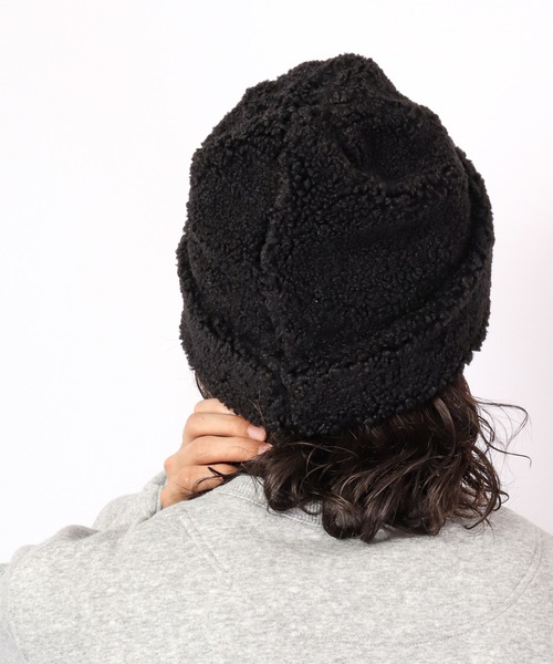 Sense of Grace（センスオブグレース）の「BIG BOA WATCH ビッグシルエット ボア ワッチ（ニットキャップ/ビーニー・レディース・ベージュ/ブラウン/アイボリー/ブラック・FREE）」の10枚目の写真