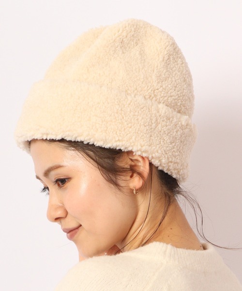 Sense of Grace（センスオブグレース）の「BIG BOA WATCH ビッグシルエット ボア ワッチ（ニットキャップ/ビーニー・レディース・ベージュ/ブラウン/アイボリー/ブラック・FREE）」の6枚目の写真