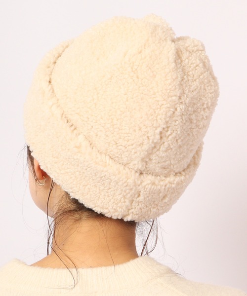 Sense of Grace（センスオブグレース）の「BIG BOA WATCH ビッグシルエット ボア ワッチ（ニットキャップ/ビーニー・レディース・ベージュ/ブラウン/アイボリー/ブラック・FREE）」の7枚目の写真