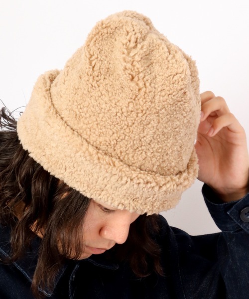 Sense of Grace（センスオブグレース）の「BIG BOA WATCH ビッグシルエット ボア ワッチ（ニットキャップ/ビーニー・レディース・ベージュ/ブラウン/アイボリー/ブラック・FREE）」の19枚目の写真