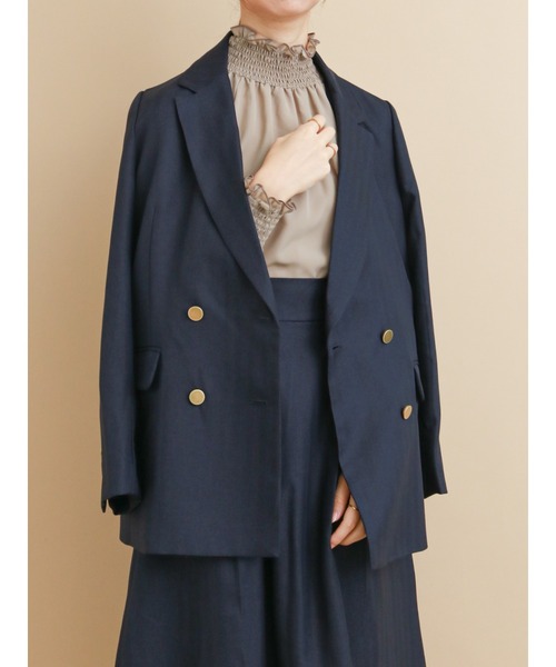 Te chichi(テチチ)の「ダブルテーラードジャケット【セットアップ可】(テーラードジャケット・レディース・ベージュ/ネイビー/ブラウン・フリ-)」の3枚目の写真