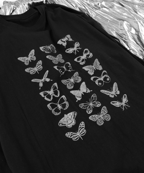 Figments（フィグメンツ）の「バタフライロンT（Tシャツ/カットソー・レディース・ブラック・FREE）」の3枚目の写真
